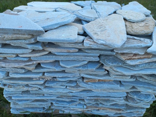 Плитняк златолит зелёный галтованный для цоколя купить в Реутове